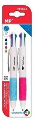 Produktbild von Ölbasierter Kugelschreiber, 1,0 mm, 4 Farben, 2er-Set