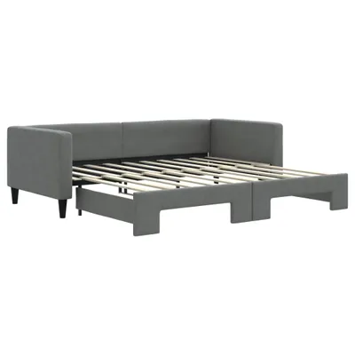 Image de vidaXL Lit de jour extensible gris foncé 90x190 cm Tissu