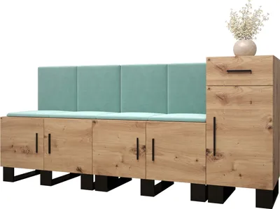 Produktbild von Garderobe ARTIN Set 17 mit gepolsterten Paneelen Industrial Design