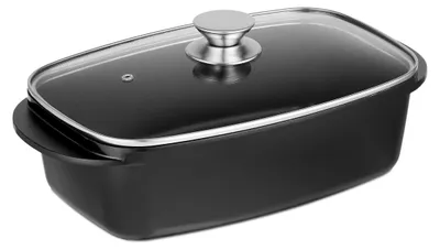 Immagine prodotto di Teglia con coperchio - Alluminio - 5 L - Nero