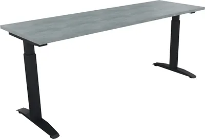 Produktbild von Schreibtisch Kufe Einzels. Quadrat B1800xT600xH650-850 an/Beton hell