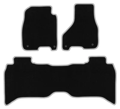 Produktbild von Fußmatten Velours Schwarz/Silber für Dodge RAM DS DJ 1500 2012-2020 Set 3-tlg