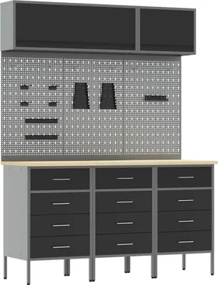 Immagine prodotto di Set di mobili da lavoro con cassetto 8 pcs Nero