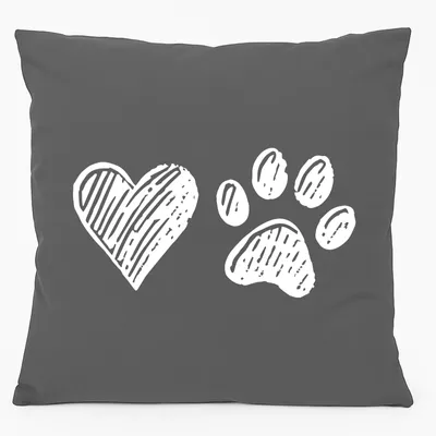 Produktbild von Huuraa Kissen Herz Tapse 40x40cm mit Füllung Steel Grey Baumwolle Dekokissen Geschenkidee