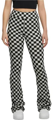 Imagen del producto de Urban Classics - Leggings de corte boot cut con estampado a cuadros para mujer, color /blanco, talla S