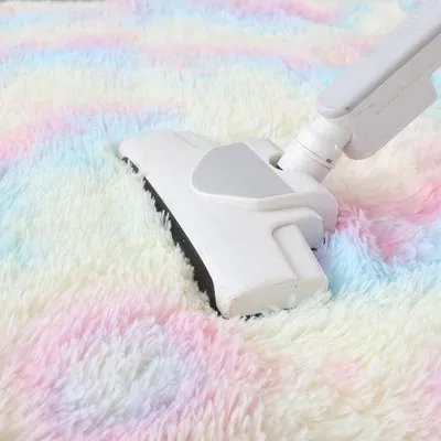 Produktbild von Rundes Hochflor-Teppich 100 cm, bunt, waschbar, für Innenräume