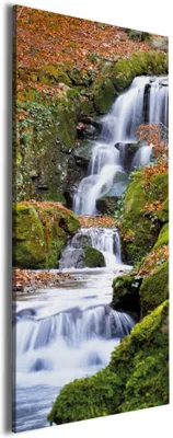 Produktbild von Wallario Premium Leinwandbild Bach im Wald in Größe 60 x 150 cm