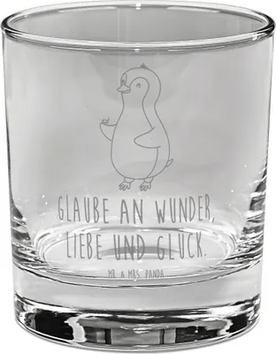 Produktbild von Mr. & Mrs. Panda Cocktailglas Pinguin Marienkäfer - Transparent - Geschenk, Wunder, Glas, Pinguine, Liebe, gravur, Aufmerksam, Kleine, Longdrinkglas, Tumbler, für Gin