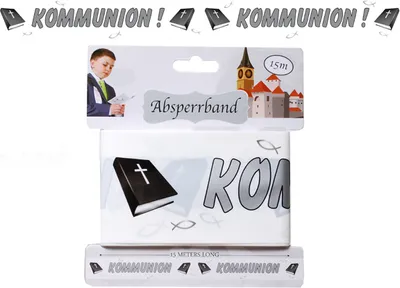 Produktbild von KOMMUNION 1 STÜCK DEKOBAND ABSPERRBAND DEKO GESCHENKBAND KUNSTSTOFF 15 m