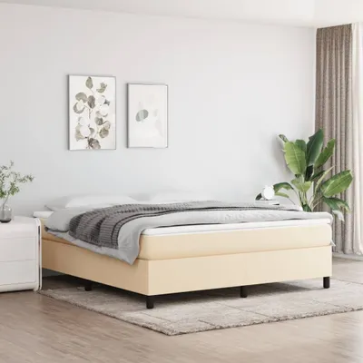 Image de The Living Store Sommier tapissier Crème 180x200 cm Tissu