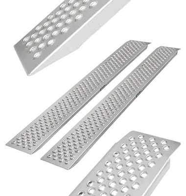 Produktbild von TRUTZHOLM 2x Auffahrrampe 200 cm Tragkraft 400 kg Alu profiliert Verladerampe Motorradrampe grau