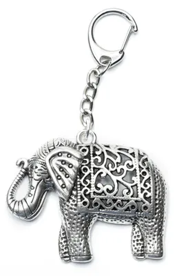 Produktbild von Elefant Schlüsselanhänger Miniblings Anhänger Schlüsselring Zoo Metall Muster