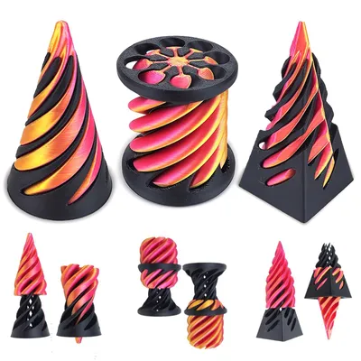 Produktbild von 3D-gedrucktes Set von Spiral-Kegel-Fidget-Spielzeugen