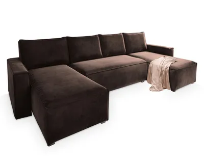 Produktbild von Masseno Ecksofa DENI mit Schlaffunktion U-Form, Sofa mit Bettkasten, Wohnzimmersofa, Couch, Soffa, Bettsofa, Couchgarnitur- Braun, MONOLITH 29