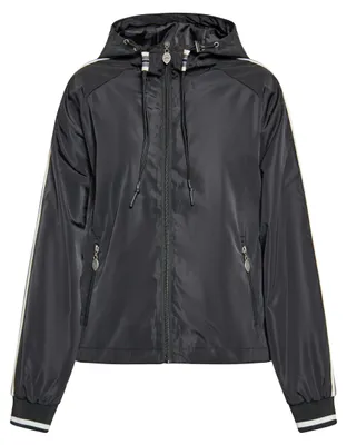 Produktbild von Damen Blousonjacke schwarz Größe L mit verstellbarer Kapuze und reflektierenden Streifen