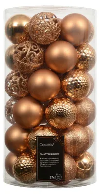 Productafbeelding van Kerstballen kunststof d6 cm brandy 37 st Decoris