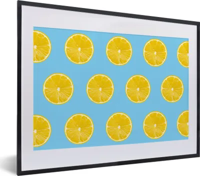 Produktbild von MuchoWow® MuchoWow® Gerahmtes Poster Zitrone - Farben - Muster 40x30 cm - Poster mit zchwarzem Bilderrahmen - Bilderrahmen - Poster im Rahmen