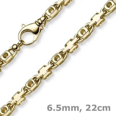 Produktbild von 6,5mm Monte Carlo Armband Armkette aus 585 Gold Gelbgold massiv 22cm