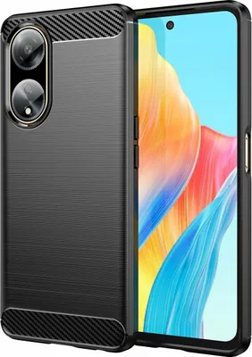 Image de Housse silicone Bumper Carbon compatible avec Oppo A98 5G Case TPU Soft Handyhülle Cover Housse de protection noire