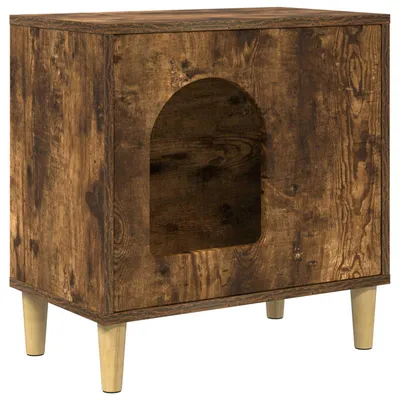 Immagine prodotto di vidaXL Casetta per gatti Rovere affumicato 51 x 30 x 52 cm Materiale a base di legno