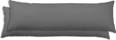 Produktbild von 2er Set Seitenschläferkissen Bezug 40x145 cm grau Uni Kissenbezug Baumwolle