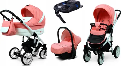 Image de BabyLux® Lilly | Ensemble 4-en-1 | Dahlia | Poussette combinée | Ensemble de poussettes | Isofix-Basi