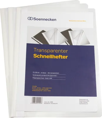 Produktbild von Schnellhefter 2968 DIN A4 PP weiß 10 Stück Packung mit 10 Stück
