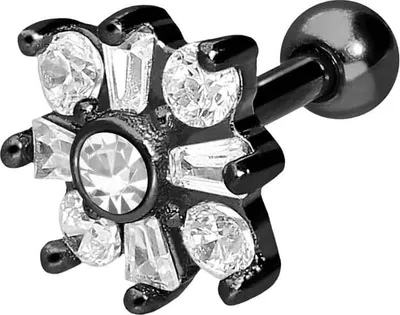 Produktbild von Ohrpiercing Chirurgenstahl Ohrpiercing KRISTALLBLUME
