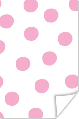Produktbild von MuchoWow® Poster Illustration eines Musters mit rosa Punkten auf weißem Hintergrund 120x180 cm - Kunstposter