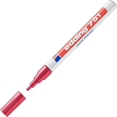 Obrázek produktu pro Edding 751, Červená, Červená, Bílá, 1 mm, 2 mm, 10 kusů