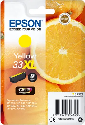 Immagine prodotto di Epson Oranges C13T33644022 cartuccia d'inchiostro 1 pz Originale Resa elevata (XL) Giallo