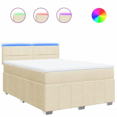 Produktbild von vidaXL Boxspringbett mit Matratze Creme 140x200 cm Stoff