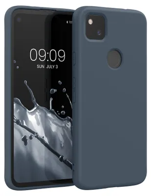 Produktbild von kwmobile Handyhülle für Google Pixel 4a Hülle - TPU Silikon Schutzhülle mit Mikrofaserfutter, schlankes Backcover für kabelloses Laden in Dunkler