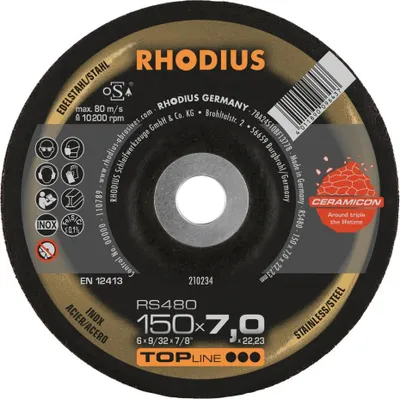 Produktbild von Rhodius Schruppscheibe RS480 115 x 7,0mm Inox