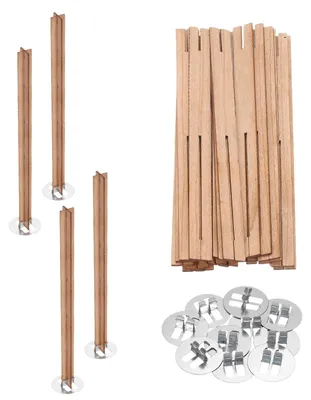 Holzdocht-Set, 10 Stück, 0,4 x 4,7 Zoll, mit Standfuß, für Kerzen