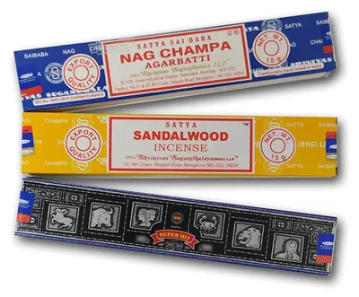 Obrázok produktu pre Aromatické vonné tyčinky, SuperHit + Nag Champa + santalové drevo, 3 balenia po 15 g
