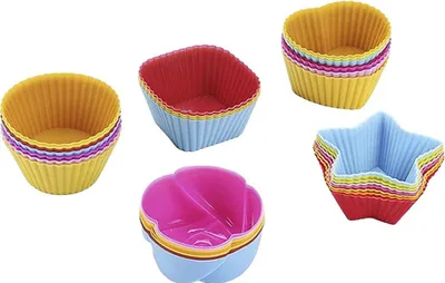 Produktbild von 24 Pack Silikon Cupcake Liners Muffin Backen Tassen Liners Wiederverwendbare Antihaft-Kuchenformen Sets Mittagessen Bento Box Dividers Zubehör