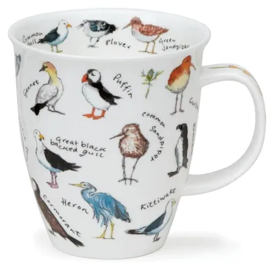 Fine Bone China Becher 0,48 L Küstenvögel Motiv