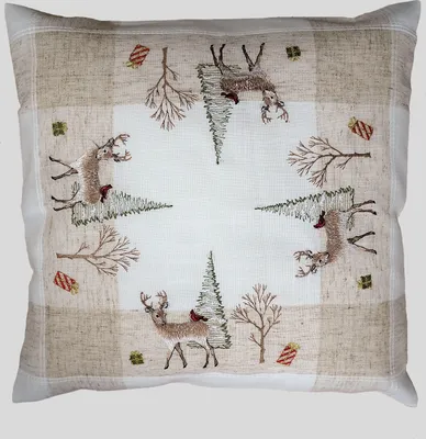 Produktbild von Kissenhülle 40 x 40 cm Stickerei Rehe 40 x 40 cm Kissenhülle