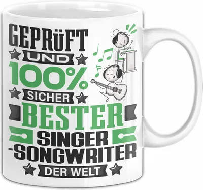 Produktbild von Singer-Songwriter Geschenk Lustiger Spruch für Singer-Songwriter Geschenkidee Bester Singer-Songwriter Der Welt (Weiß)