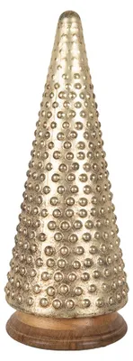 Produktbild von Clayre & Eef Weihnachtsdekoration Weihnachtsbaum Ø 17x41 cm Goldfarbig Glas