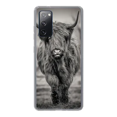 Produktbild von MuchoWow® Handyhülle Schutzhülle Hülle für Samsung Galaxy S20 FE Schottischer Highlander - Schwarz und Weiß Silikon Softcase Handy Hülle - Abdeckung