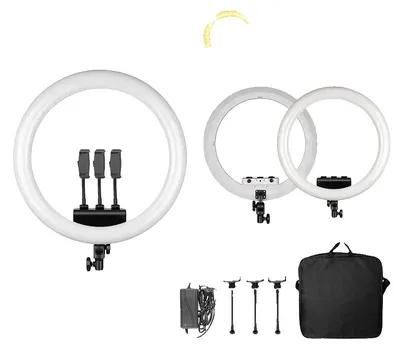 Image de Lampe annulaire, luminosité réglable, rotation à 360 degrés, lumière blanche uniquement
