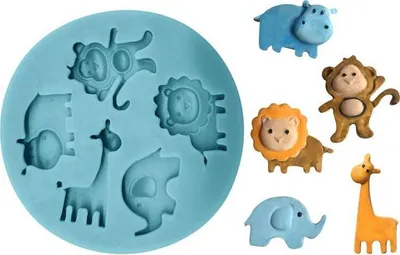 Obrázok produktu pre Silikónová formička zoo zvieratká 7x7cm - Cakesicq