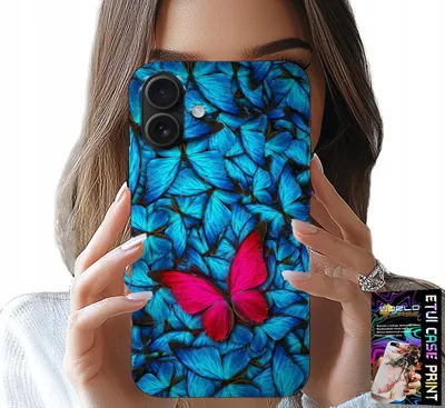 Zdjęcie produktu dla Etui Do Iphone 17 - Niebieskie Motylki, Motyl, Kobiece Wzory