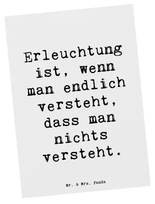 Produktbild von Mr. & Mrs. Panda Postkarte Spruch Erleuchtung Weisheit - Weiß - Geschenk, Weisheitspruch, einzelkarte, Gefühle, Zitat, Ansichtskarten, Postkarten, Offenheit, Stimmung