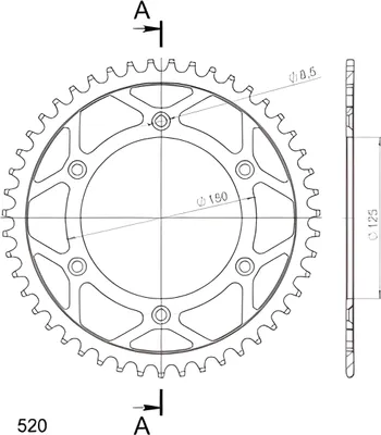 Produktbild von Supersprox Stainless Steel Ktm 520 Rfe990x47blk Hinterradritzel Silber 47t Silber 47t