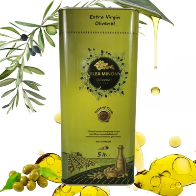 Produktbild von Elea minon 5-Liter Natürliches Olivenöl von der griechischen Insel Kreta, Kaltgepresstes Extra natives Olivenöl, Zeytinyagi