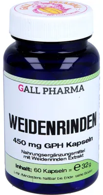 Produktbild von WEIDENRINDEN 450Mg GPH KAPSELN, 60 St KAP