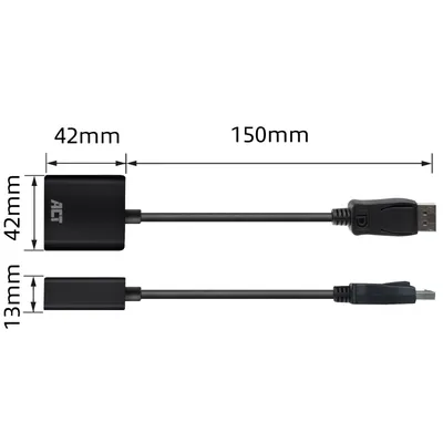 Obrázek produktu pro ACT AC7515, 0,15 m, DisplayPort, VGA (D-Sub), Samec, Samice, Přímý